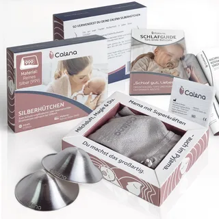 Calena 2 Stück Silberhütchen Stillen aus 999er Silber – Medizinprodukt – Hochwertige Silber Stillhütchen, antibakteriell, Unterstützt natürliche Regeneration der Brustwarze Nipple Shield breastfeeding