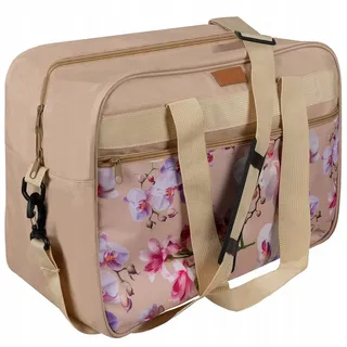 TRIZAND Handgepäcktasche für Flugzeug 40x20x30 cm 24 L Florale Muster Reisegepäck Tasche für Damen Beige 24255