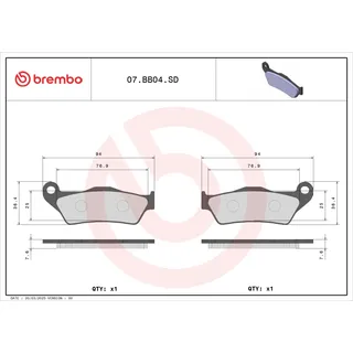 Brembo 07BB04SD Bremsbelagsatz Bremsbeläge vorne und hinten,