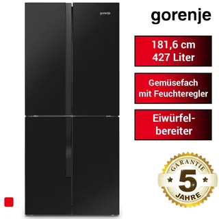 Gorenje NRM818EMB French Door (468 l, 1816 mm hoch, Schwarz)