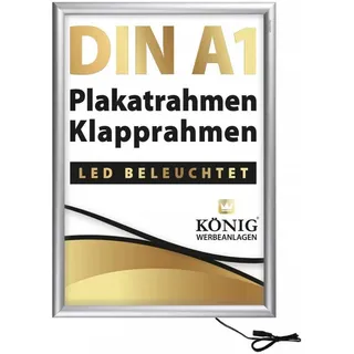 Dreifke LED Plakatrahmen DIN A1 | LED beleuchtet, | 25 mm Alu Profil, | entspiegelt