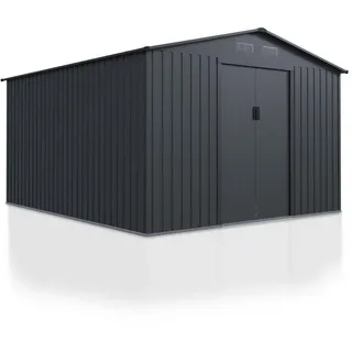 Juskys Metall Geräteschuppen XXL Dunkelgrau