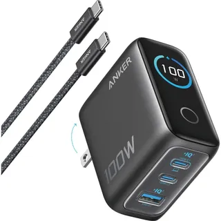 Anker 100W 3-Port Ladegerät mit USB-C 1x USB-A grey