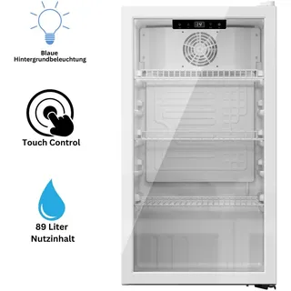 Yuna Cool-View GKS90 Getränkekühlschrank 89 l 83 cm hoch Weiß