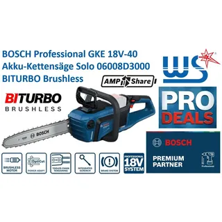 Bosch Professional GKE 18V-40 BITURBO Akku-Kettensäge solo (06008D3000)