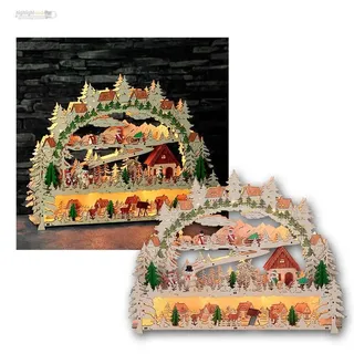 Schwibbogen "Schwarzwald" 14 LED warmweiß Fensterleuchter Lichterbogen Deko 3D