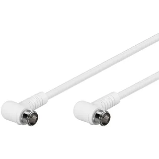 goobay 67344 Gewinkeltes SAT Antennenkabel doppelt geschirmt, Weiß, 5 m