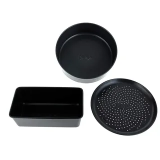 Ninja 4380J300EUUK Foodi 3-teiliges antihaftbeschichtetes Backformen-Set Bakeware, Keramikbeschichtet, Schwarz