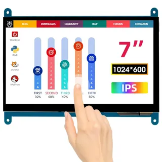 Elecrow Raspberry Pi Display 7" Touchscreen Monitor für Raspberry Pi & PC | 1024x600 HD LCD HDMI+USB Mini Monitor ist ein Touchscreen Monitor kompatibel mit Raspberry Pi, Jetson Nano, Banana Pi & PC