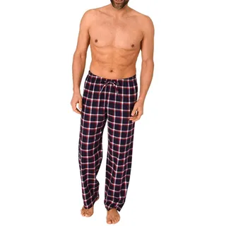 Normann Pyjama Herren Flanell Schlafanzug Hose in Karo-Optik rot 56