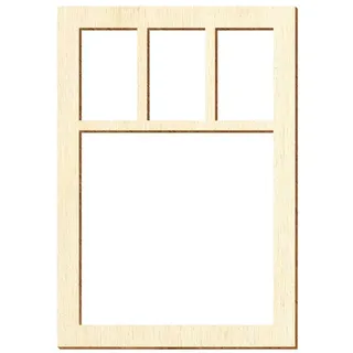 Holz Fenster eckig - Deko Modellbau Größenauswahl, Größe:100 x 70mm, Fenster:Modell 6
