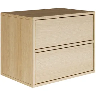 Selsey Nachttisch Hängend mit Zwei Schubladen, Eiche, 50 cm