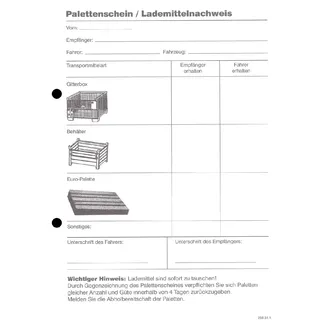 RNK Palettenkontrollschein A5 4-teilig selbstdurchschreibend 25 Satz