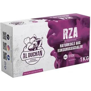 Al Duchan Shisha Kohle Naturkohle – Premium Kokoskohle für Wasserpfeife – 1KG, 4KG, 10KG, 20KG – Hohe Hitze, Lange Brenndauer (RZA 26x26x26mm 1KG)