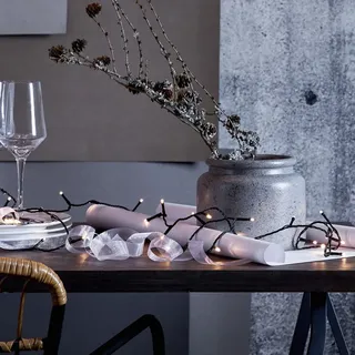 satisfire LED Lichterkette 10 kaltweiße LED 1,5 m Schwarz Bunt