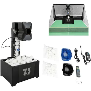 HUOMMGS Tischtennis Roboter mit Netz Automatische Tischtennis Ballmaschine Von 100 Bällen Professionell Tischtennisroboter mit 10 Modi, Fernbedienung 4-40m/s Ping Pong Roboter für Training, Übung