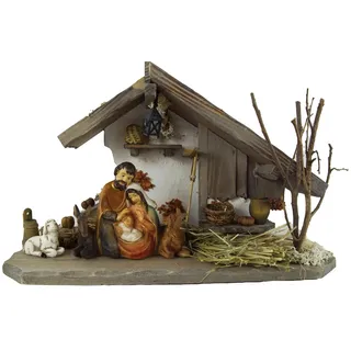 krippenursel Traditionelle Weihnachtskrippe Treuf inkl. 4-tlg. Figurensatz K 001-01