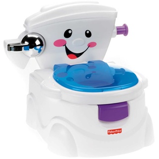 Fisher-Price Meine Erste Toilette, Baby Töpfchen, mit Musik & Lustigen Sätzen, tragbare Baby Toilette, abnehmbarer Toilettenaufsatz, Deutsche Version, ab 1 Jahr, P4326