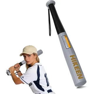 BOOSTEADY Baseballschläger aus robustem Stahl mit Rutschfester Griff und Paracord-Handschlaufe und 43cm für unterwegs, Grau