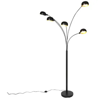 QAZQA Design Stehleuchte schwarz 5-Licht - Sixties