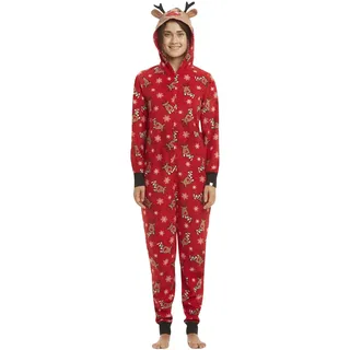 Pengniao Damen Pyjama Winter Schlafanzug Familie Einteiler Onesie Weihnachten Pyjama Damen Herren Kinder Jungen Mädchen Baby Weihnachtspyjama Jumpsuit Nachtwäsche Erwachsene Männer Winter S - S