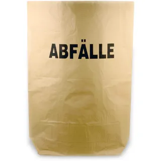 Hypafol Bio Papier Müllbeutel 50 Stück | abbaubare braune Biomüllbeutel für kompostierbare & biologische Abfälle & Papier | ohne Plastik | 2-lagig, Tüten mit 120 L | 700x950+220 mm, Aufdruck "Abfälle"