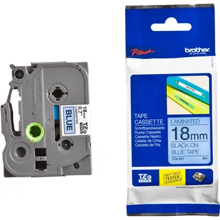 Brother TZ-541 18mm schwarz auf blau