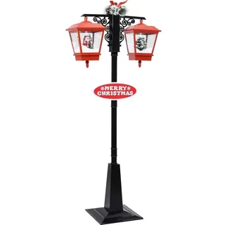 vidaXL Wegeleuchte Kunststoff 81 x 40 x 188 cm inkl. LED-Lampe rot|schwarz