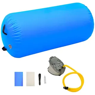 vidaXL Aufblasbare Gymnastik-Rolle mit Pumpe 120x75 cm PVC Blau