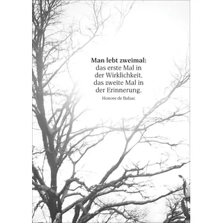 Kartenkaufrausch Gedankenvolle Trauerkarte mit Balzac Zitat als Beileids Spruch • auch zum direkt Versenden • Danksagung mit Umschlag nach Trauer, Tod, Beerdigung, Sterbefall, Begräbnis