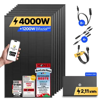 onPower Plus: 4000 Watt Solaranlage - ohne Halterung / 2.11 kWh / 3m