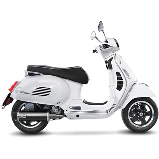 LeoVince SLIP-ON Edelstahl SBK NERO für VESPA GTS 300 HPE/SUPER/SEI GIORNI mit Katalysator