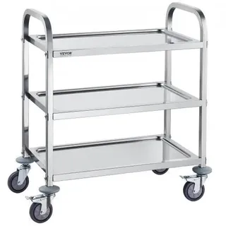 Vevor 3-stufiger Mobiler Laborwagen Edelstahl 181kg Laborklinik Medizintechnik
