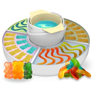 Cecotec Gummy Maker Fun&Sugar Gummy. 2-in-1, 40 W, 4 Silikonformen, 4 abnehmbare Tabletts, kompaktes Design, leicht zu reinigen