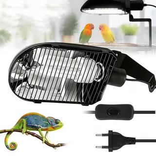 FENDRALL UVB 2.4 Vogellampe Komplettset, Vogellampe E27 20W mit U Förmige Lampenfassung und Kausicherem Kabel, Vollspektrum Vogel Beleuchtung für Papageien, Sittiche, Nymphensittiche und Reptilien