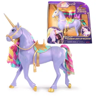 unicorn academy Licht-Magie Wildstar - mit Lichteffekten und Musik, ca. 28 cm großes Einhorn zur beliebten Netflix-Serie, für fantasievolles Rollenspiel, für Kinder ab 4 Jahren