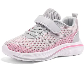 Generisch Turnschuhe Mädchen Hallenschuhe Sportschuhe Kinder Kinderschuhe Mädchen Atmungsaktiv Laufschuhe Sneaker (1a-Grey, 32 Little Child) - 32 EU