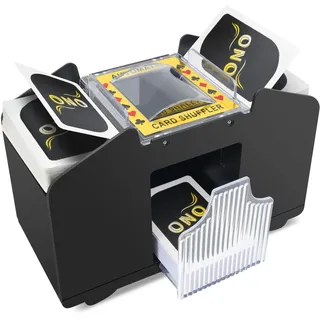 vonsera Elektrische Kartenmischmaschine, Automatischer Kartenmischer für 1–4 Decks, Kartenmischgerät für UNO, Poker & Blackjack – Batteriebetrieben (Batterien Nicht enthalten)