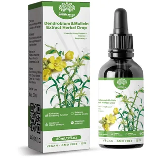 Clearbreath Dendrobium & Mullein Extract, Leistungsstarke Lungenunterstützung & Reinigung & Atemschutz, Herbal Body Care Essence, Clear Breath Dendrobium & Mullein Extract Herbal Drops (1PC)