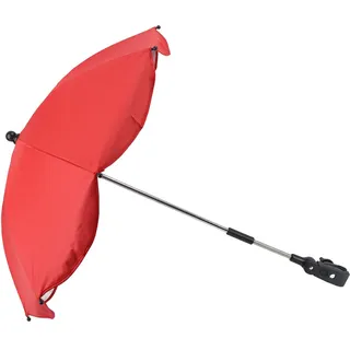 Kinderwagen-Sonnenschirm, Kinderwagen-Regenschirm, Tragbarer UV-Schutz mit Clip für Kinderwagen (Rot (Silberkleber))