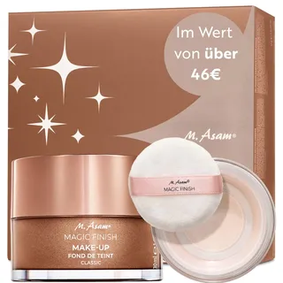 M. Asam MAGIC FINISH Geschenkset – Make-Up Mousse Classic 4-in1 (30 ml) & Bare Skin Powder (9 g), Set Für Frauen, Beauty Schminkset, Weihnachtsgeschenkidee, Vegan