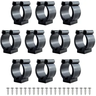 Tiardey 10 Stück Angelrutenhalter Clip Lagerregal,Wandmontage Angelruten Aufbewahrung Clips Klemmen Halter Rack Organizer - 17mm