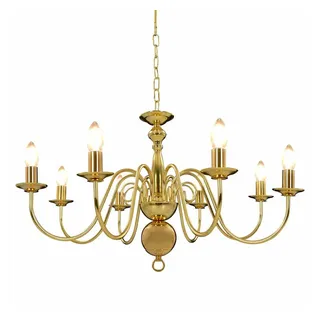 vidaXL Kronleuchter Golden für 8 x E14 Glühbirnen