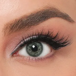 LA' BELLA farbige Kontaktlinsen GREEN (Dioptrien -0.00) – PREMIUM SERIE, stark deckende Monatslinsen für 3 Monate, marmorierte Dunkel-Grüne Farblinsen, perfekt für dunkle Augen