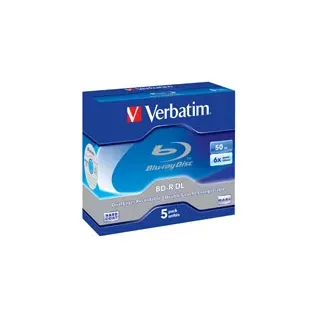 Verbatim BD-R DL 50GB 6x Speed, white blue Jewel Case