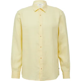 s.Oliver Regular Fit: Langarmhemd aus Leinen - gelb - 3XL