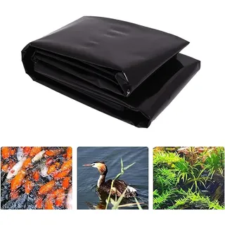 Yidelchon HDPE Teichfolie 1x1 2x3 5x5 4x8 10x15 MSchwarz Teichfolien, Flexibel Gartenteiche Dichtungsfolie Teichmembran Folie Für Fischteiche, Brunnen, Wassergarten Und Wasserfall(Size:1mx1m)