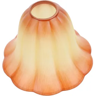 Hoement Glockenförmiger Lampenschirm aus Champagnerfarbenem Glas Ersatzglas für Tisch Stehlampen Mattiertes Design für Warmes Diffuses Licht Vintage Stil