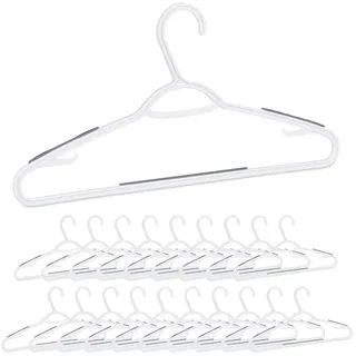 Relaxdays 40 x Kleiderbügel Weiß,Grau