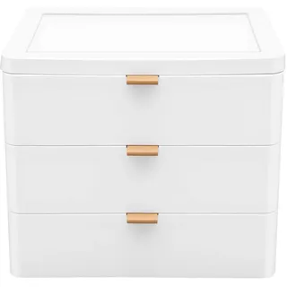 Schreibtisch-Aufbewahrungsbox Schubladenbox Schreibtisch-Organizer Aufbewahrungs-Organizer mit 3 Schubladen Kosmetik-Organizer Desktop Aufbewahrungsbox für Arbeitszimmer, Schlafzimmer, Büro